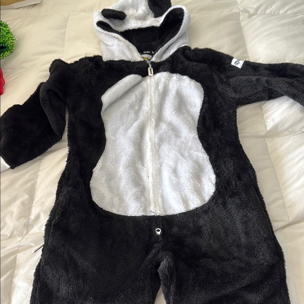 Halloween Tipsy Elves Black and White Panda Fleece Onesie